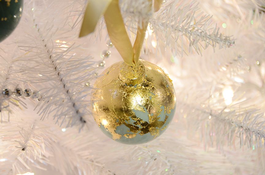 Christmas tree gold leaf holiday ornaments