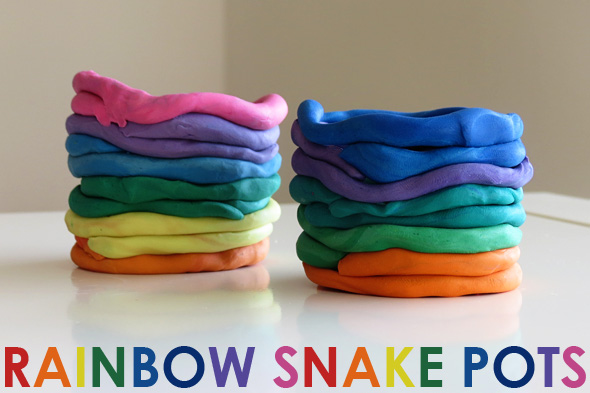 Diy rainbow snake pots