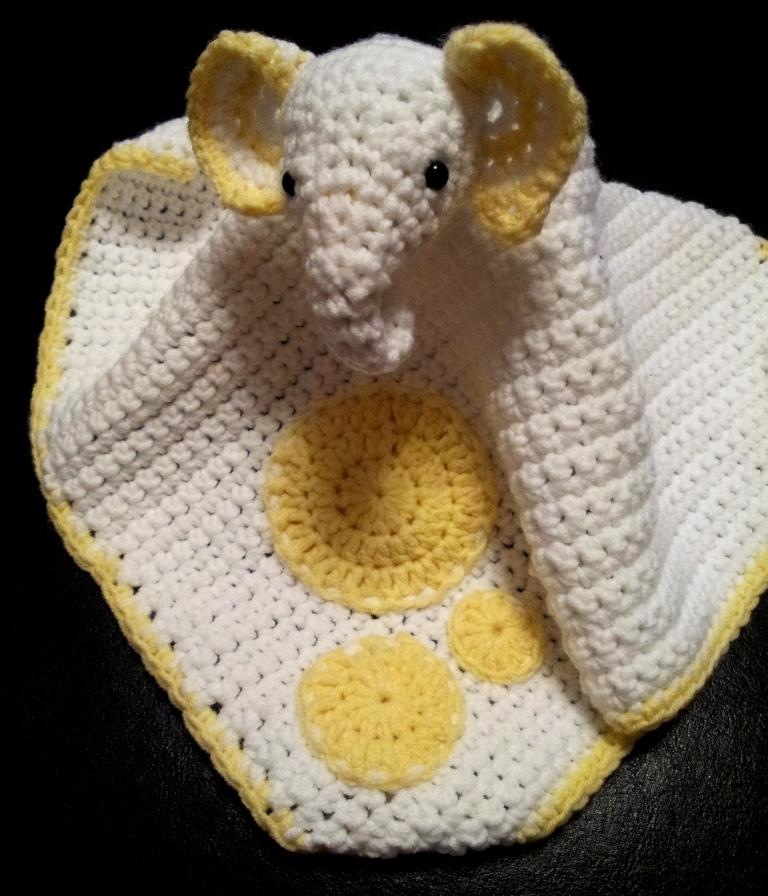 Elephant comfort blanket Adorable Crocheted Elephant Projects