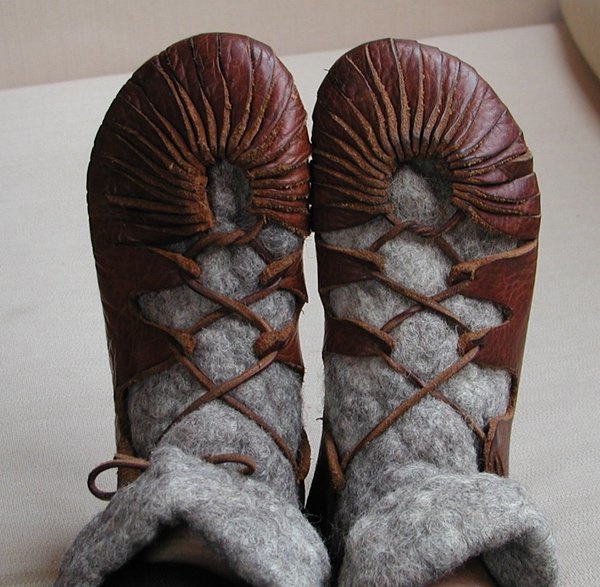 Leather iron age shoes