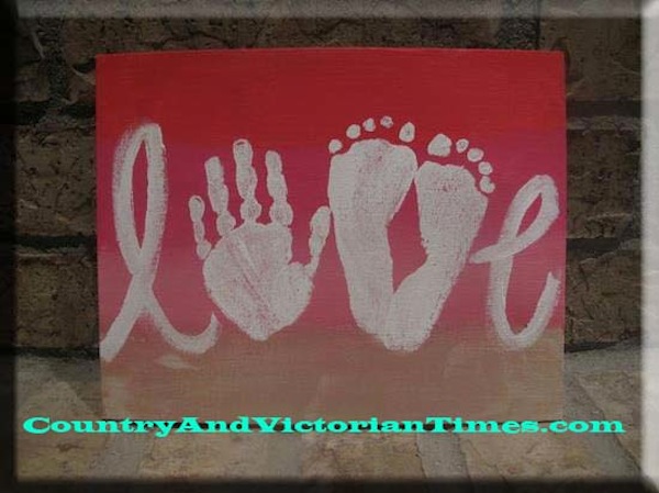 Love canvas Super Fun Christmas Footprint Art