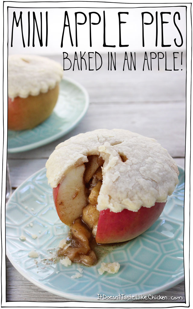Mini apple pies baked in an apple vegan recipe