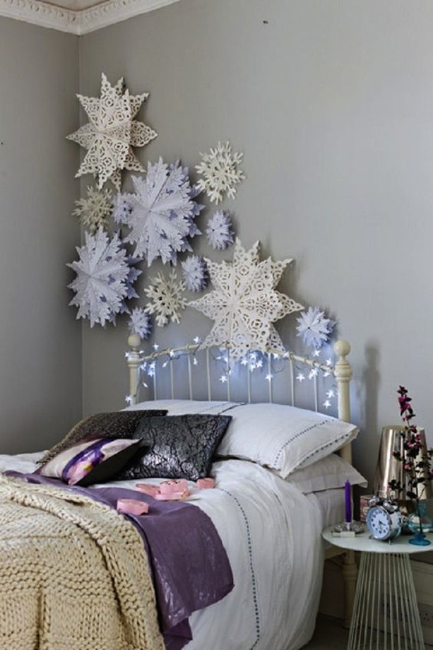 Oversized paper snowflake wall decor