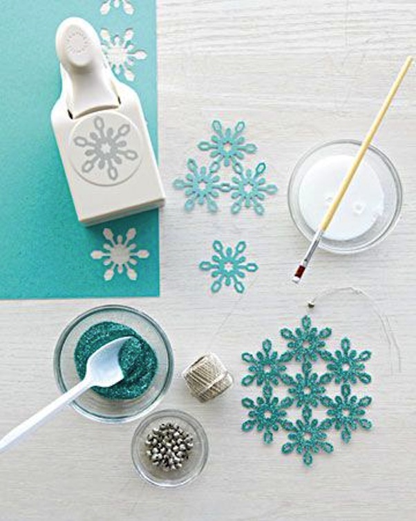 Sparkly paper cut out snowflake