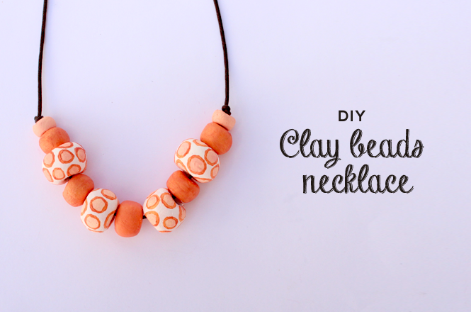 Diy clay beads necklace