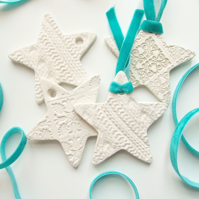 Diy embossed clay stars decorations sq 640