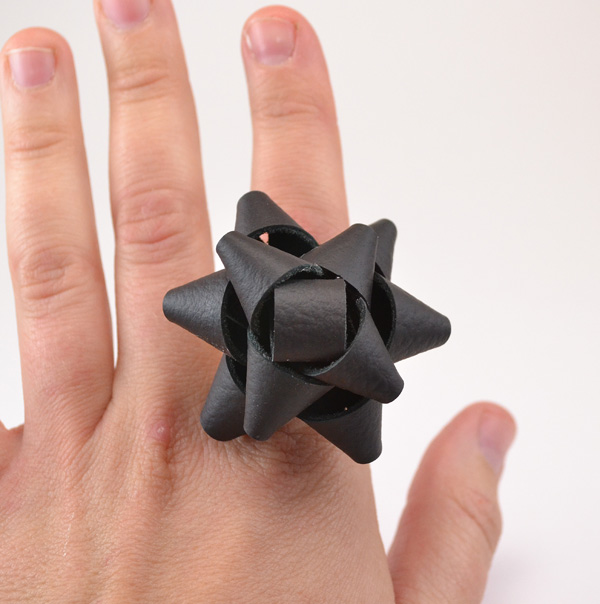 Diy leather bow ring