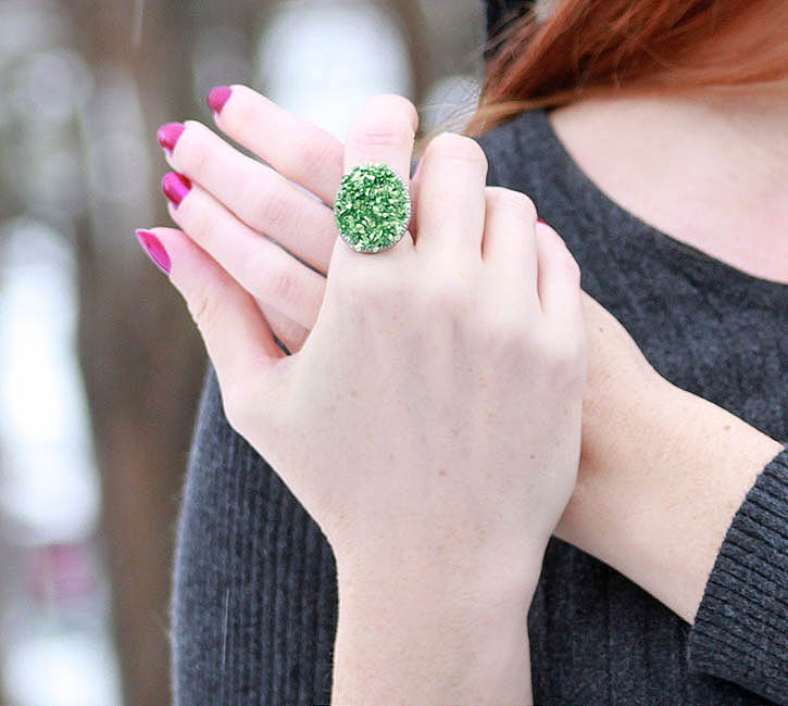 Faux druzy cocktail ring