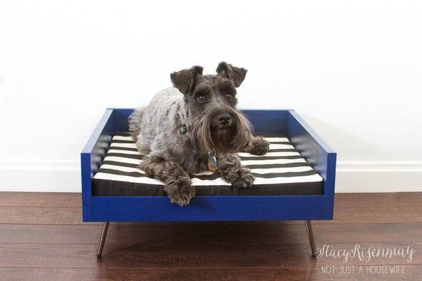 Midcentury modern wooden dog bed diy