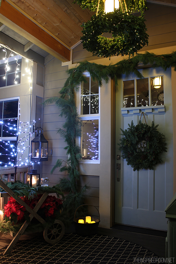 Christmas front porch diy chandelier