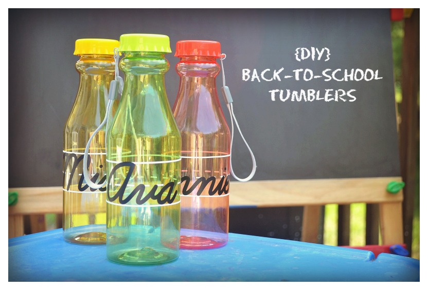 DIY Back to school tumblers from nikki in stitches vinyl embellished water bottles 20 Cool Water Bottles To DIY and Carry Around All Week Long