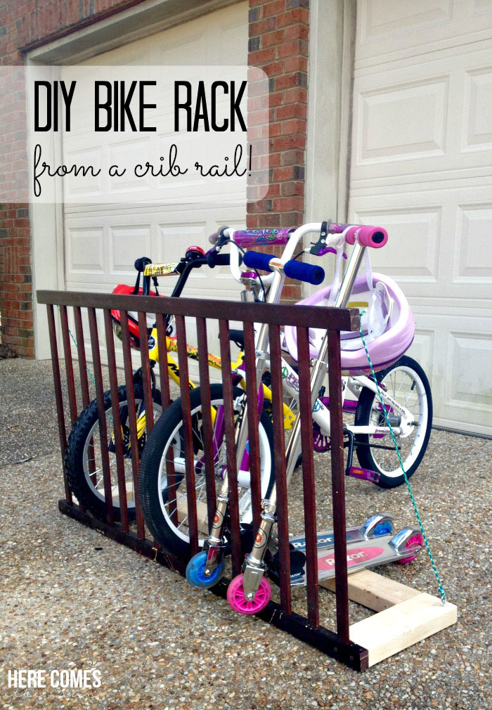 Diy bike rack crib rail