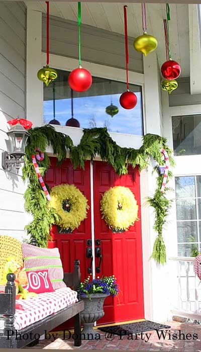DIY Grinch Front Porch 50 Front Porch Christmas Decor Ideas To Make This Year!