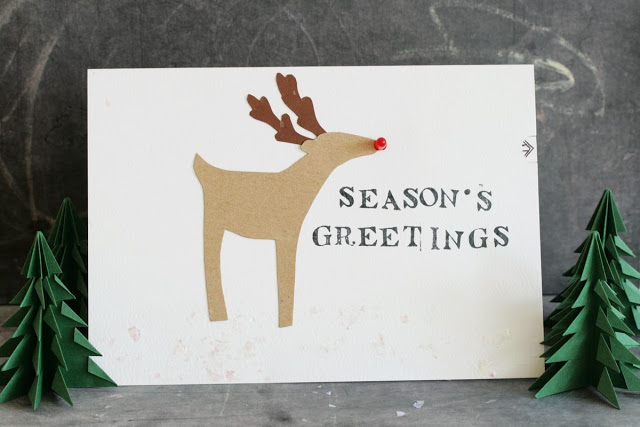 Led reindeer greeting card diy