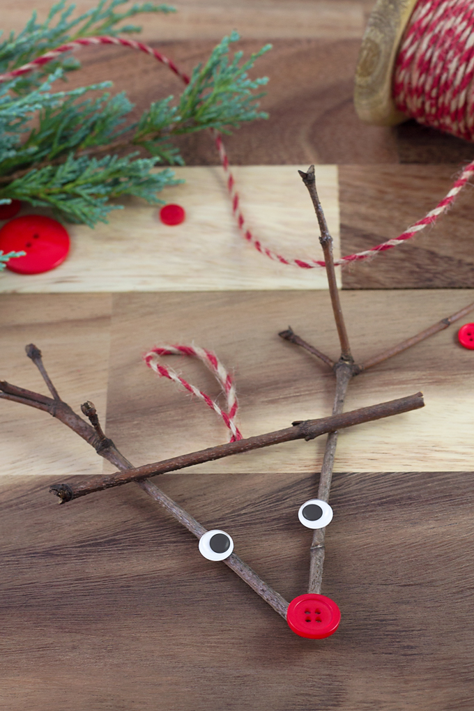 Twig Reindeer diy 25 DIY Christmas Ornaments For Kids