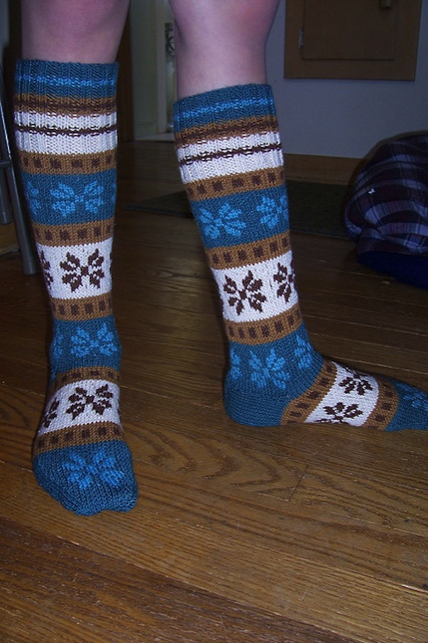 Winter flower socks