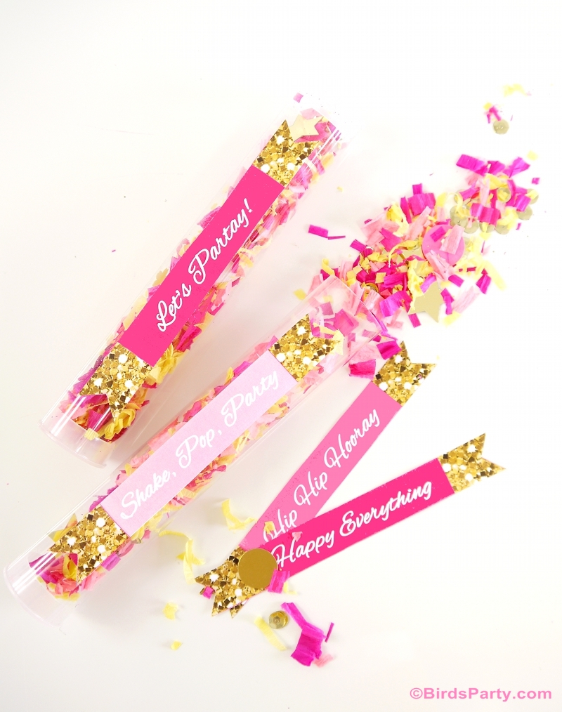 Confetti tube poppers diy clear tube candy