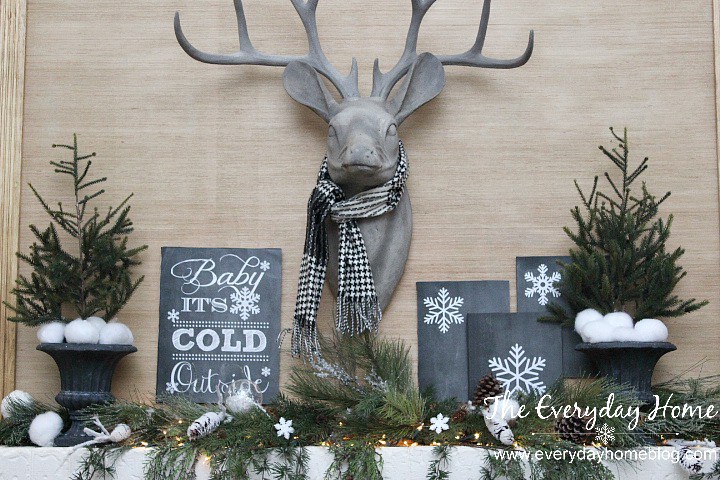 Deer with scarf mantel
