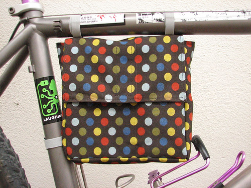 Diy bicycle frame lunch bag