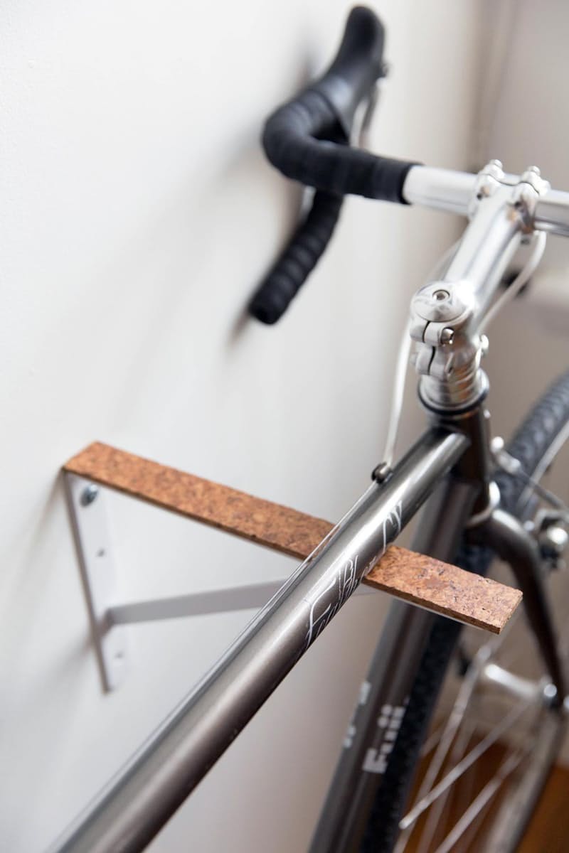 Diy cork bracket bike rack