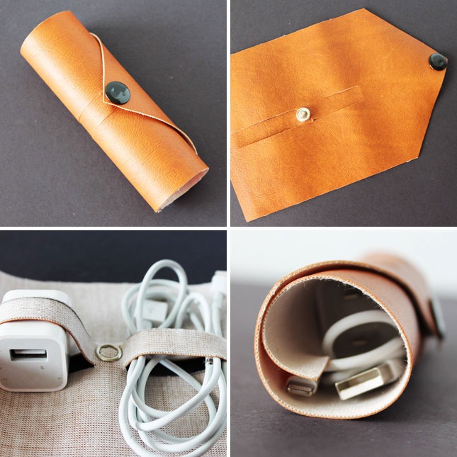 Diy leather cord roll