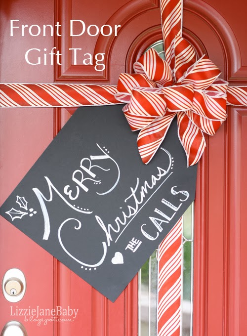 Front door gift tag diy