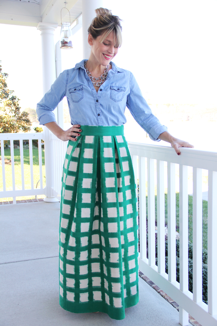 Maxi skirt pleated sewing tutorial