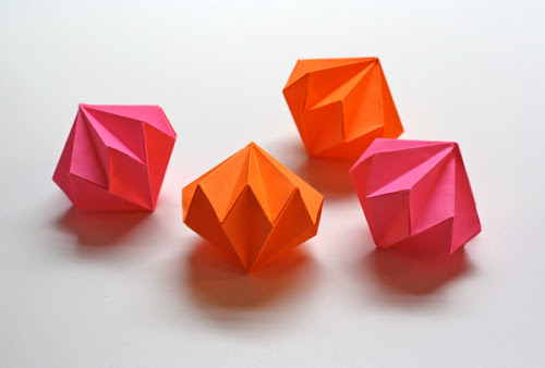 Origami paper gems