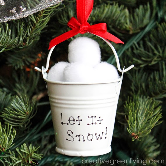 Snow ball bucket ornament