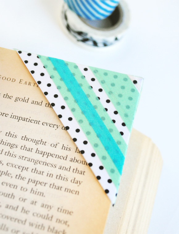 Diy washi tape corner bookmark