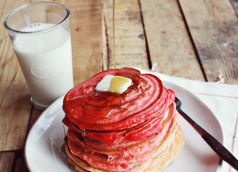 Pink vday pancake recipe
