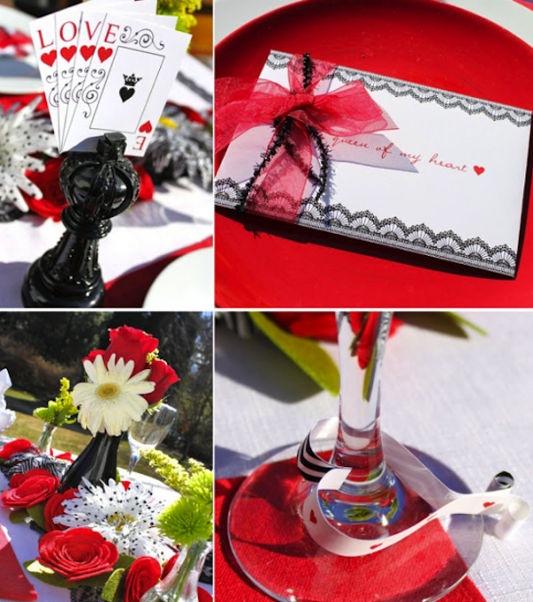 Queen of hearts tablescape