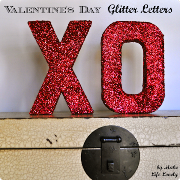 Valentine's day glitter letters