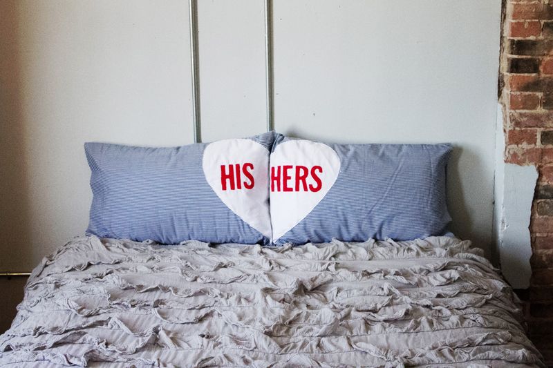 his and her pillow cases diy 49 Easy DIY Valentines Gifts To Whip Up Last Minute
