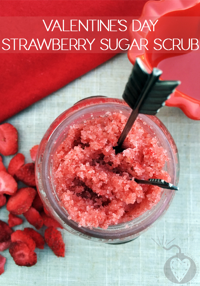 Valentines day strawberry sugar scrub