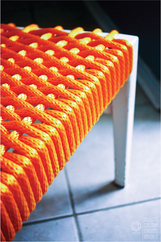 Woven rope bench makeover