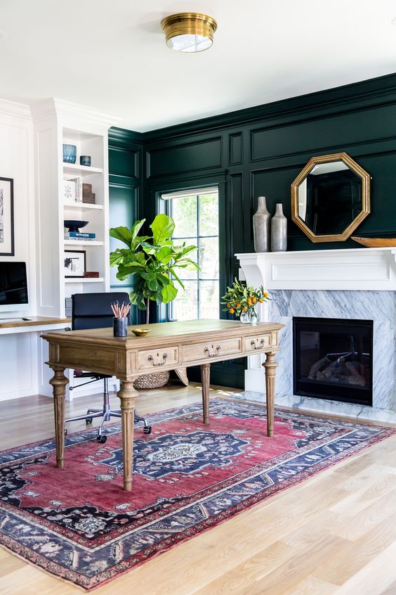 Black and white marble fireplace makeover