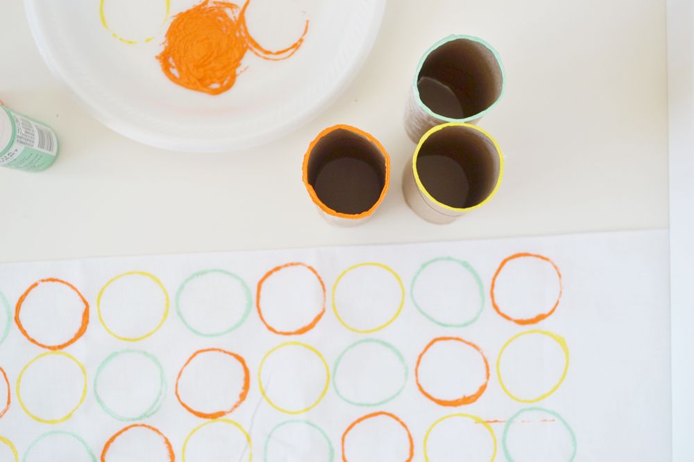 Circle stamped napkins circle colorful