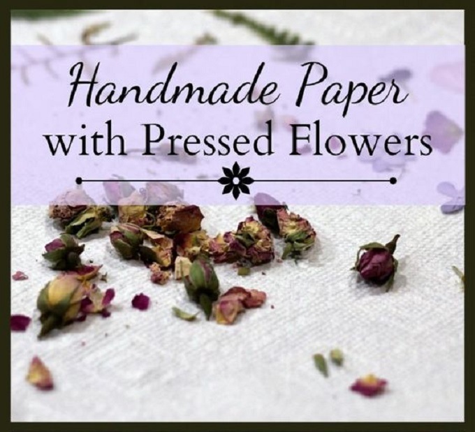 Handmade paper with pressed flowers