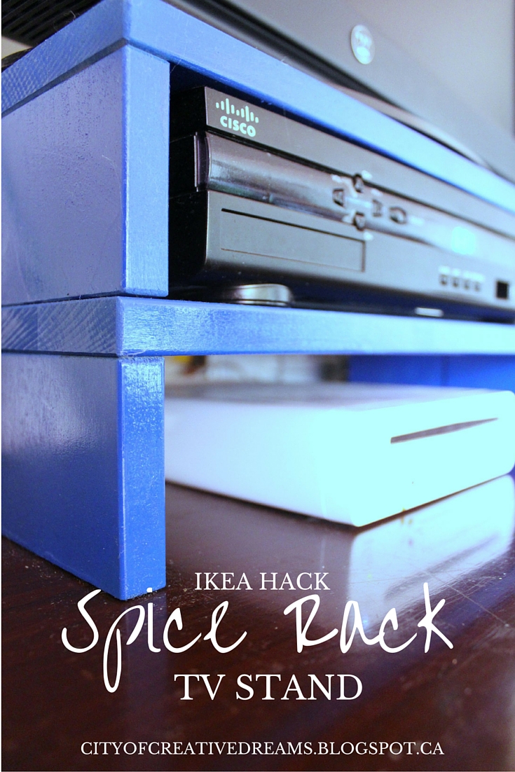 Ikea hack spice rack to tv stand