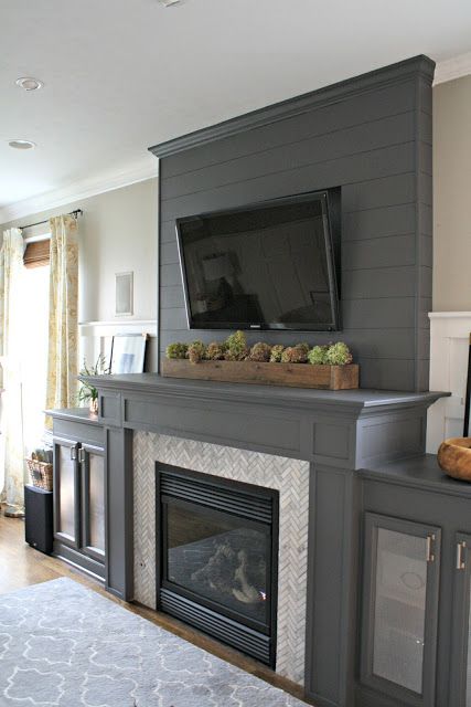 Fireplace makeover with tv