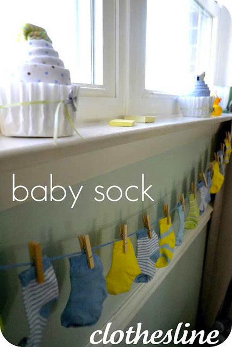 Baby sock clothesline