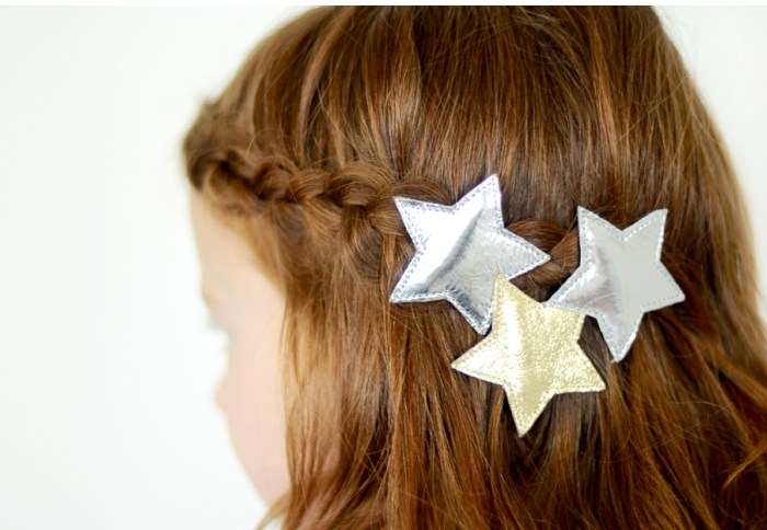 Bang braid with star clips