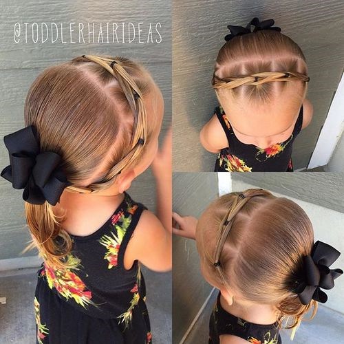 Braided headband with ponytail toddler hairstyle