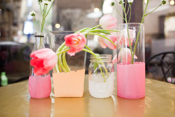 DIY Pink Dipped Vases These 50 DIY Easter Centerpieces Will Make Sunday Dinner So Much Prettier