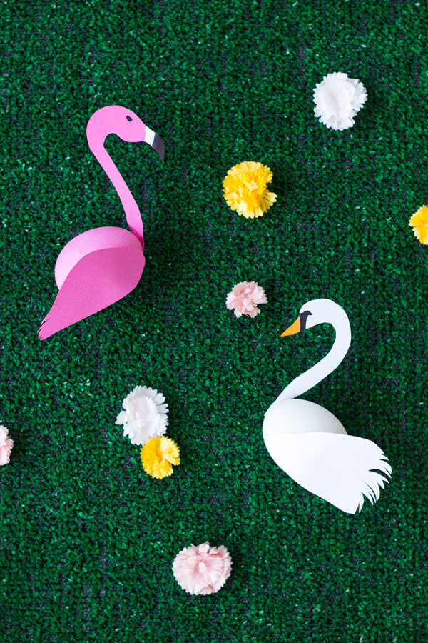 Diy swan and flamingo easter eggs