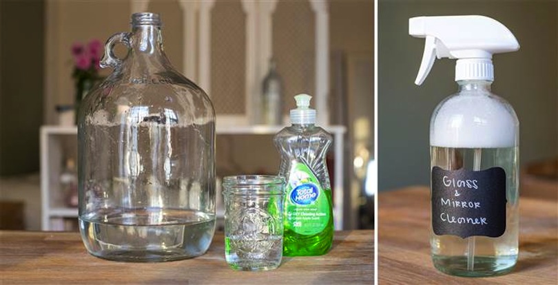 Diy glass and mirror cleaner