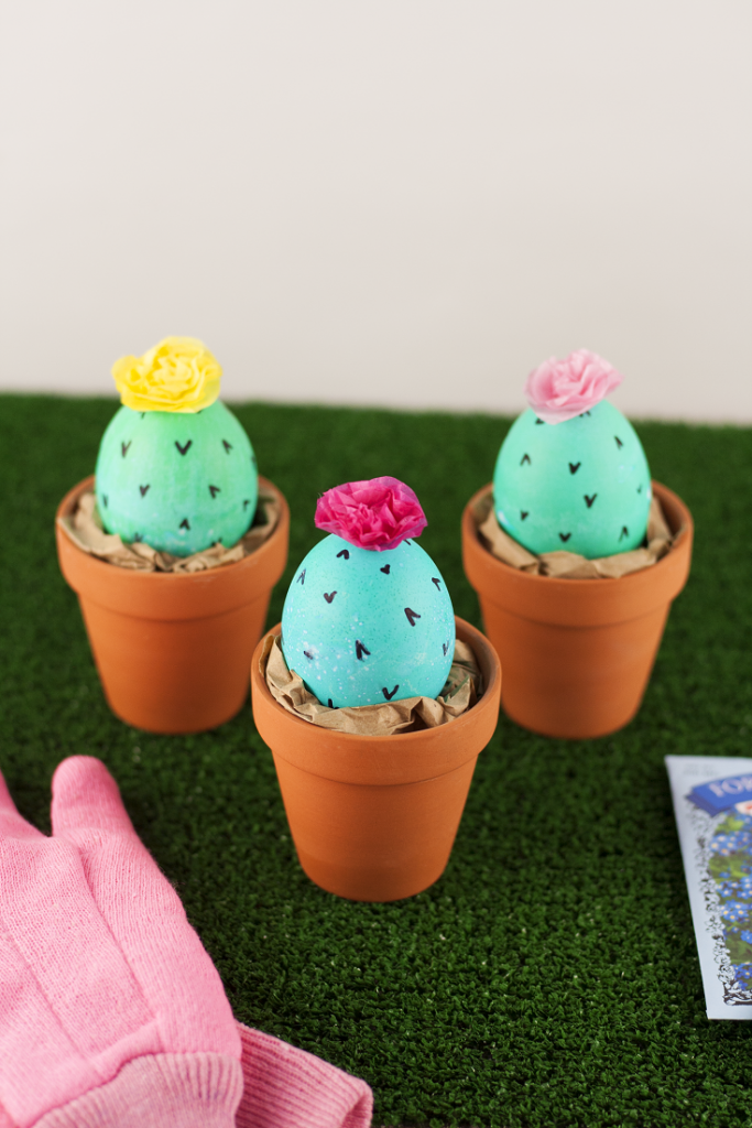 Diy cactus easter eggs