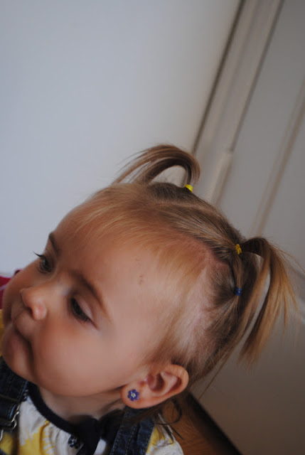 Double pigtails toddler hair