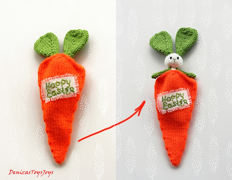 Easter bunny in a carrot toy
